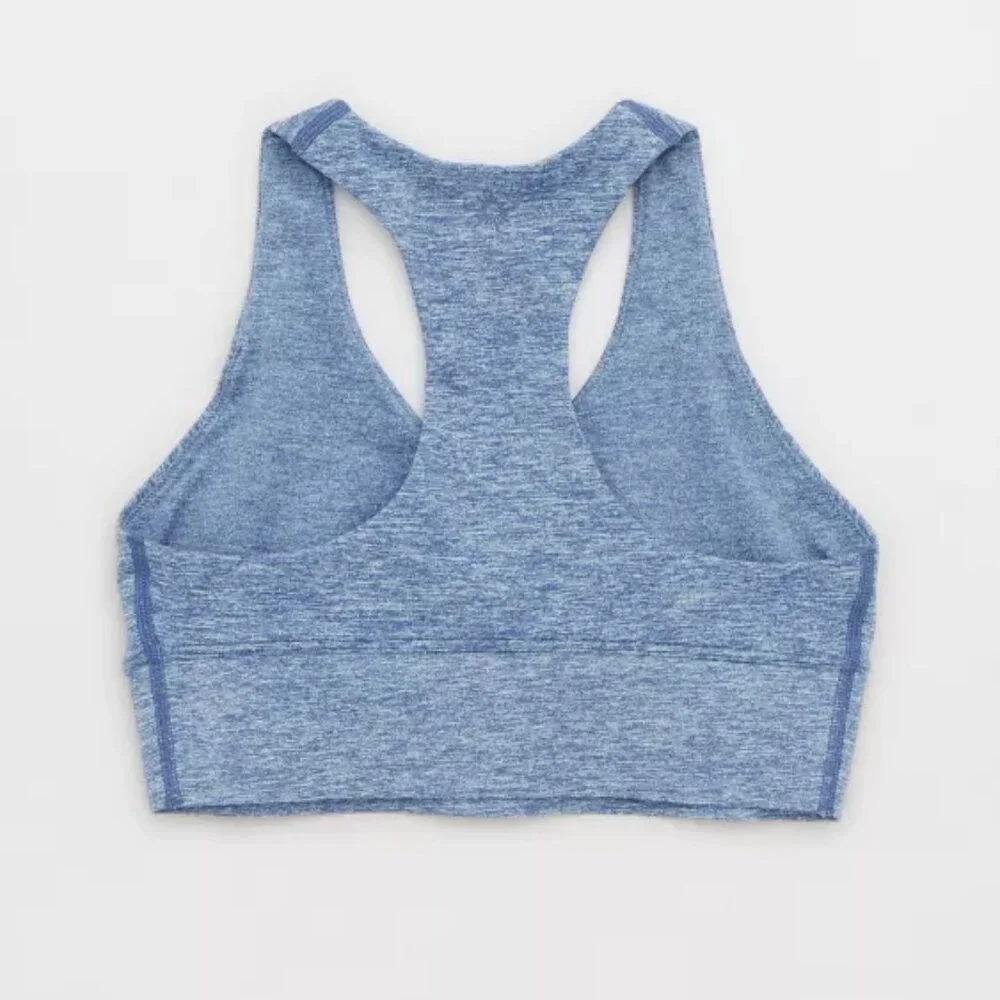 OFFLINE by Aerie The Hugger Racerback Sports Bra Marbled Blue XL